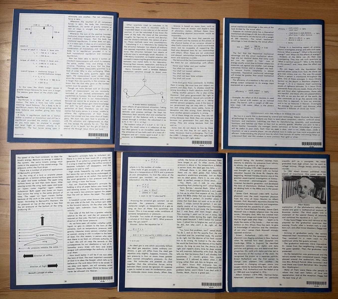 ACE School of Tomorrow Physics PACES 1-5, 12 Lot 6 Homeschool Science Unused