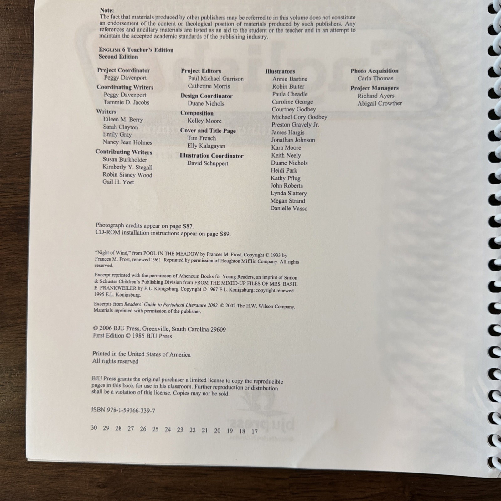BJU Press English 6 Writing and Grammar Teacher’s Edition 2nd Edition with CD