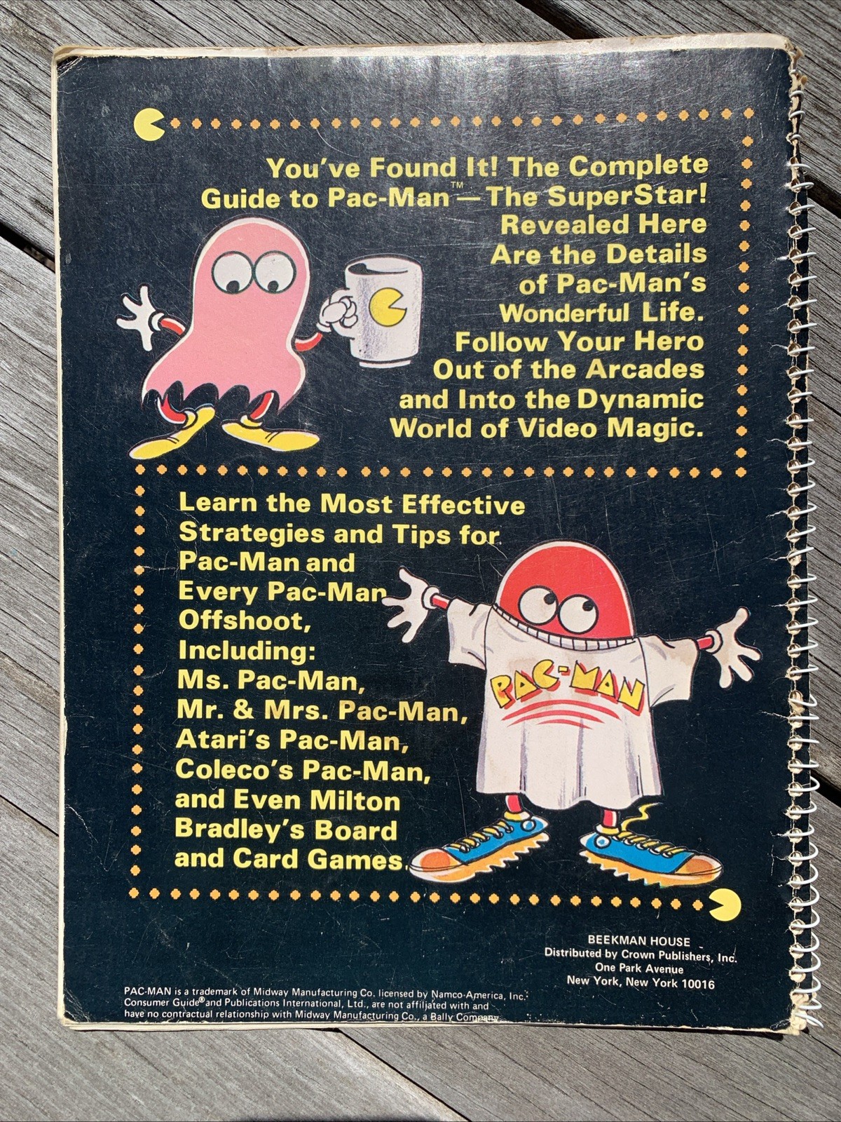 Pac-Mania 1982 Consumer Guide Spiral Book Vintage Arcade Pac-Man Strategies