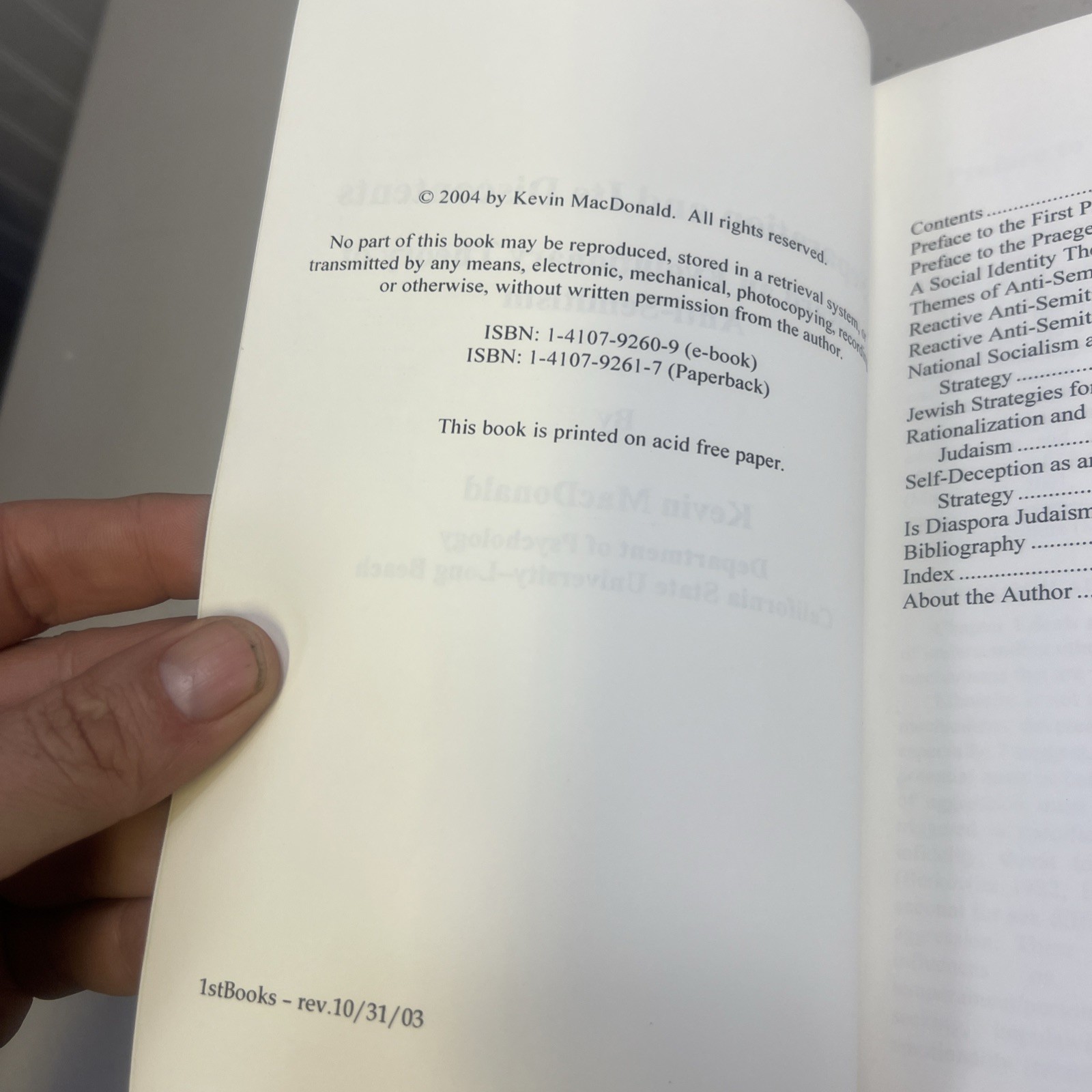 Separation and Its Discontents Evolutionary Theory of Anti-Semitism K. MacDonald