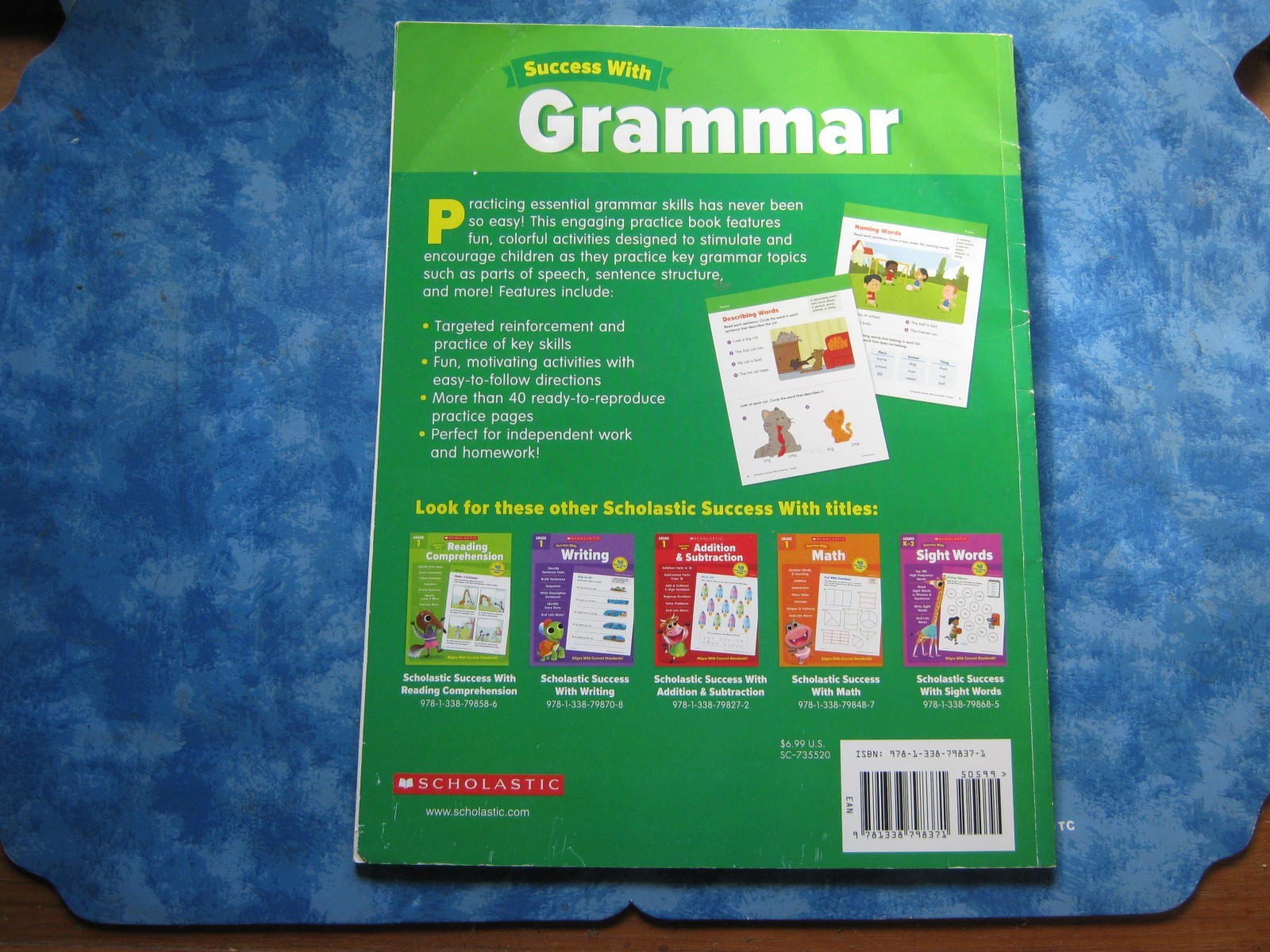 SCHOLASTIC SUCCESS WITH GRAMMAR WORKBOOK Grade 1 SC 2022 MINT