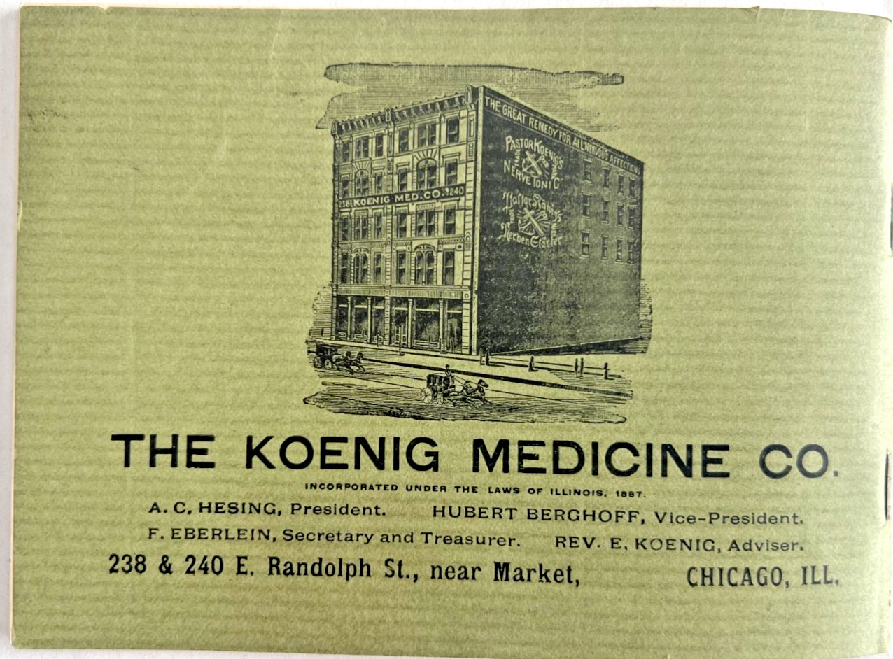 Rare The Koenig Medicine Co. MISSIONS OF AMERICA 1892 Booklet NERVINE TONIC 3F
