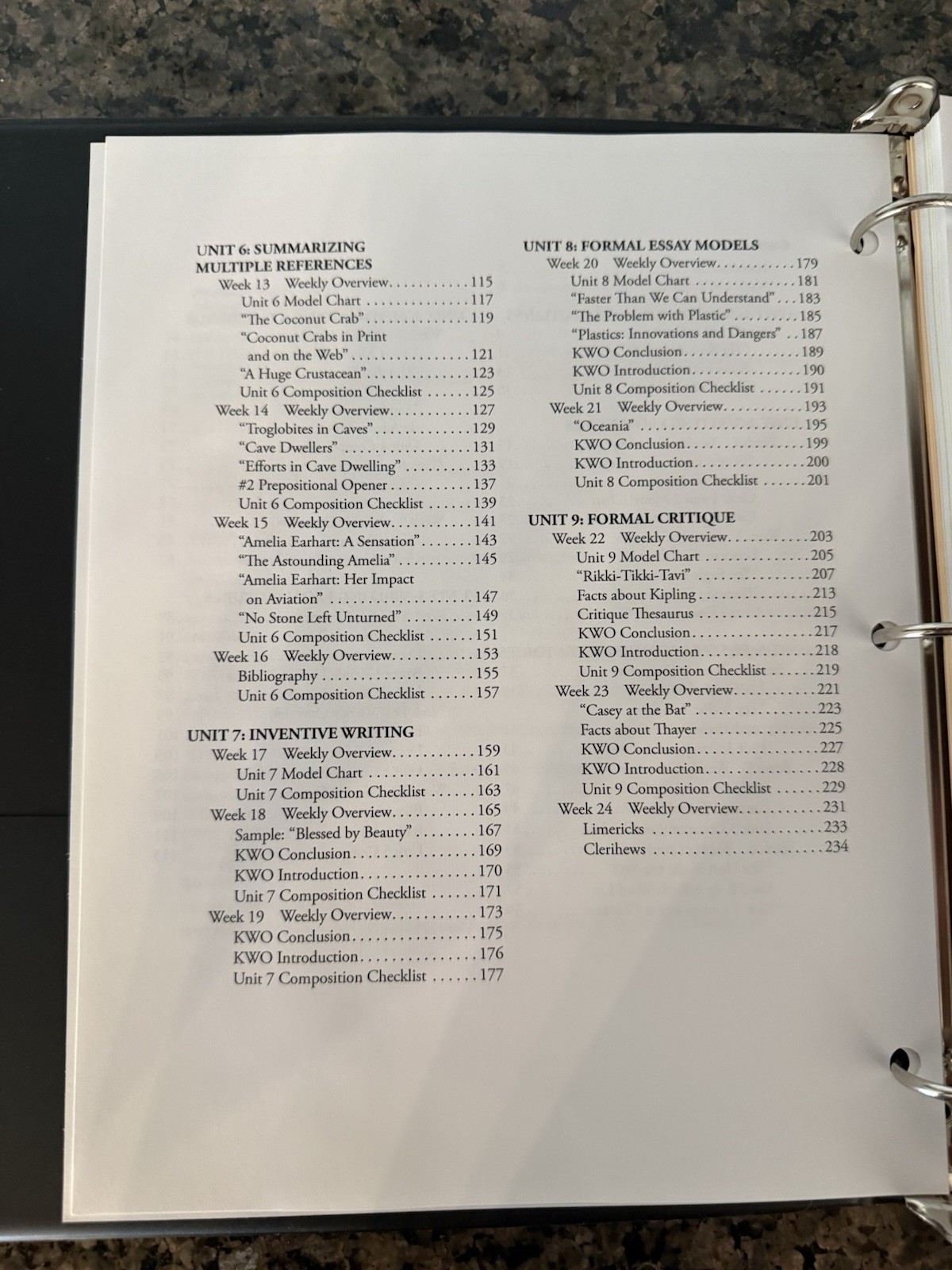 IEW Structure & Style for Students: Year 1 Level B Student Packet Binder SSS 1B