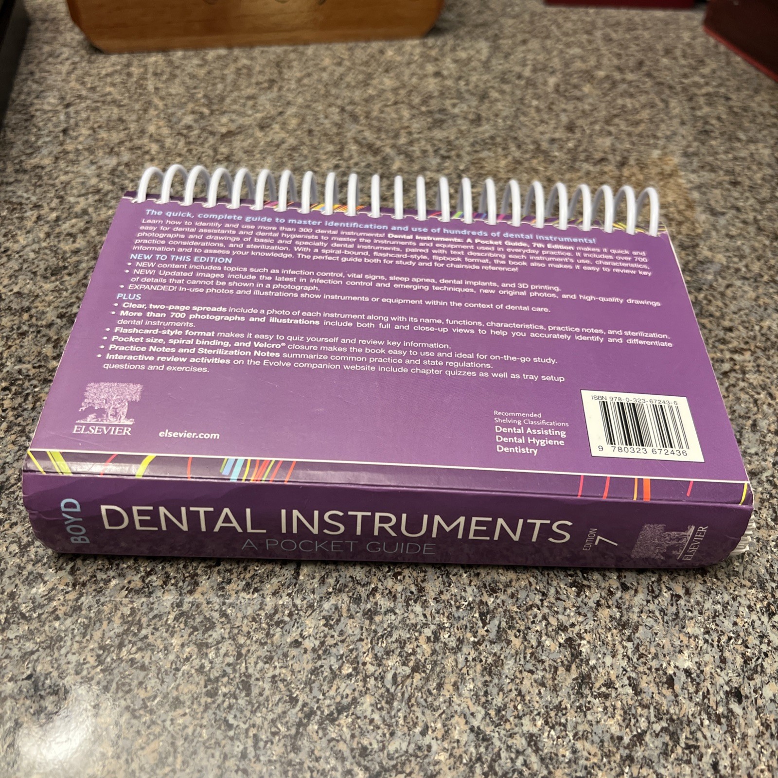 Dental Instruments : A Pocket Guide 7th Ed. By Boyd w/access code (2021, Spiral)