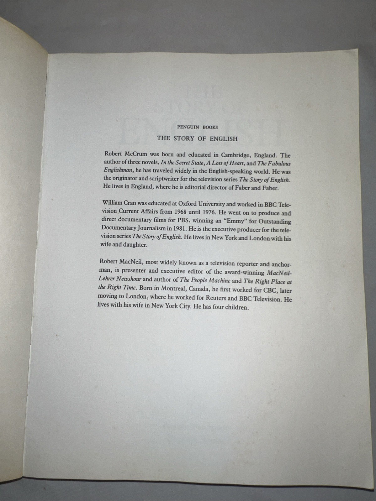 The Story of English – William Cran, Robert McCrum, Robert MacNeil (Paperback)