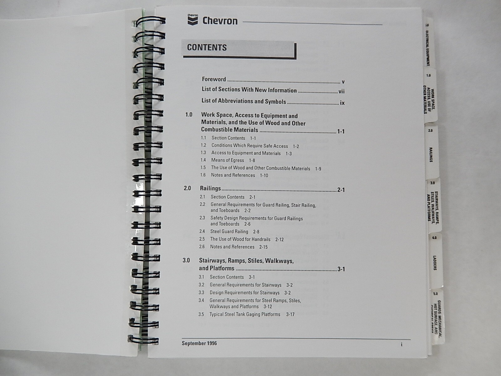 Chevron, Safety in Designs, 1996, Workplace Safety Manual, Ringbound