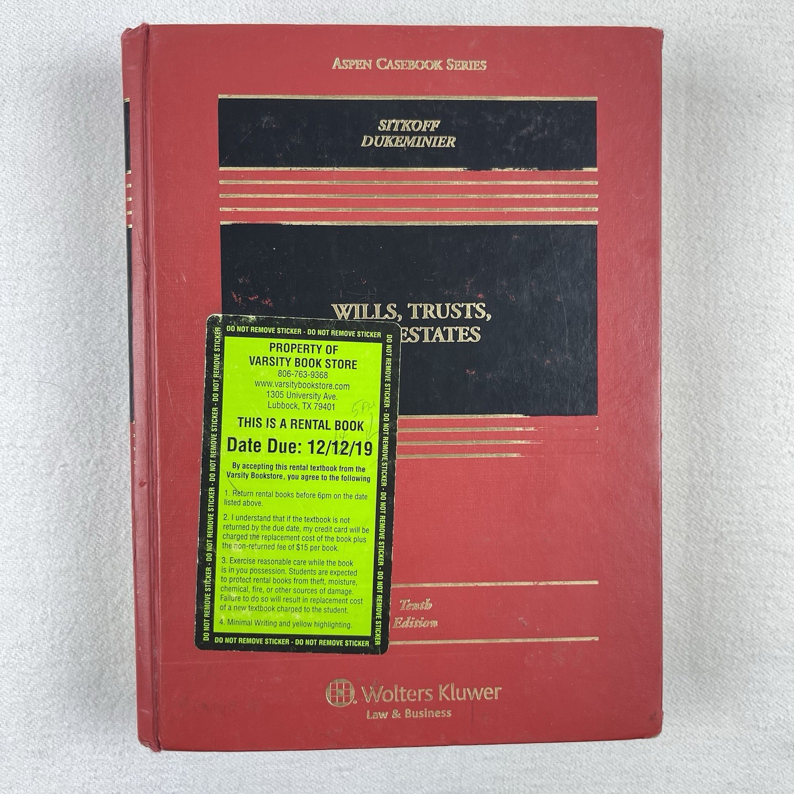 Aspen Casebook Wills Trusts and Estates Paperback Hardcover