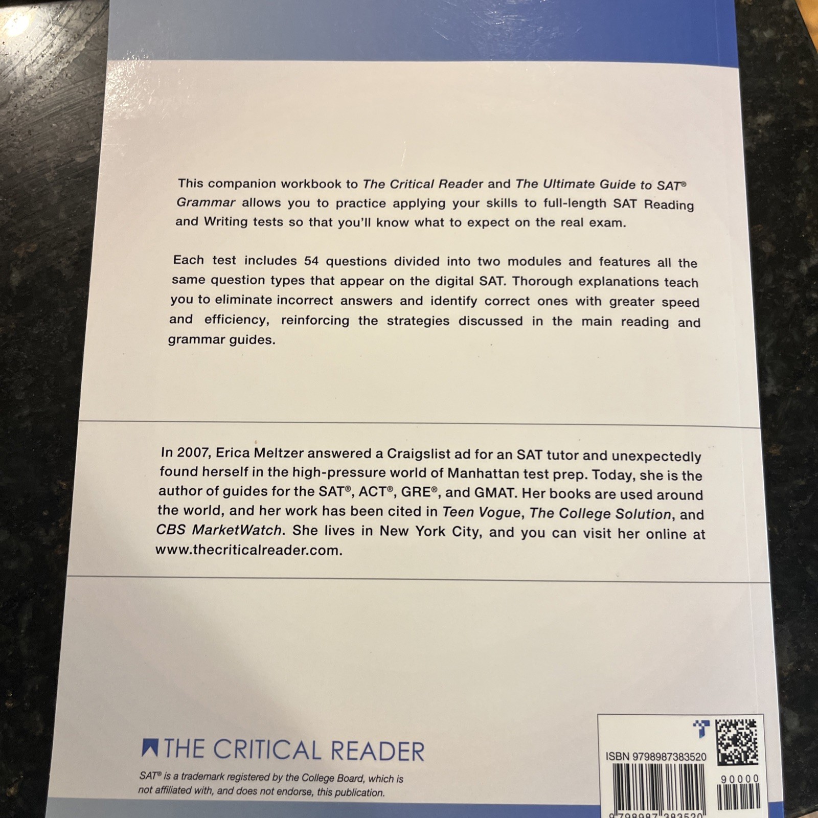 Reading & Writing Test Book: Digital SAT Meltzer, Erica Include Practice Tests