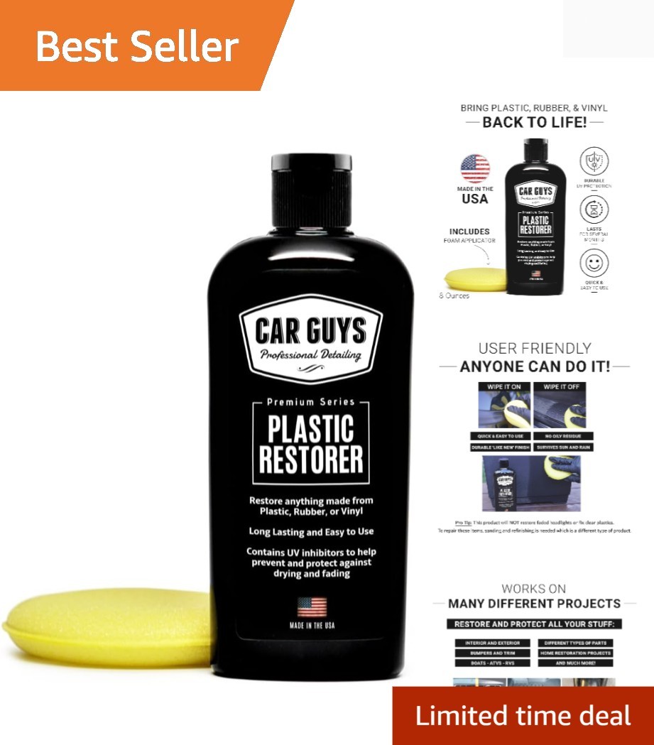No Oily Finish! 8 Oz Plastic Restorer for a Clean, Protective Vehicle Shine