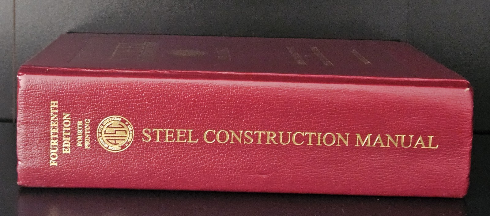AISC Steel Construction Manual 14th Edition Dark Red Burgundy Leather Hardcover
