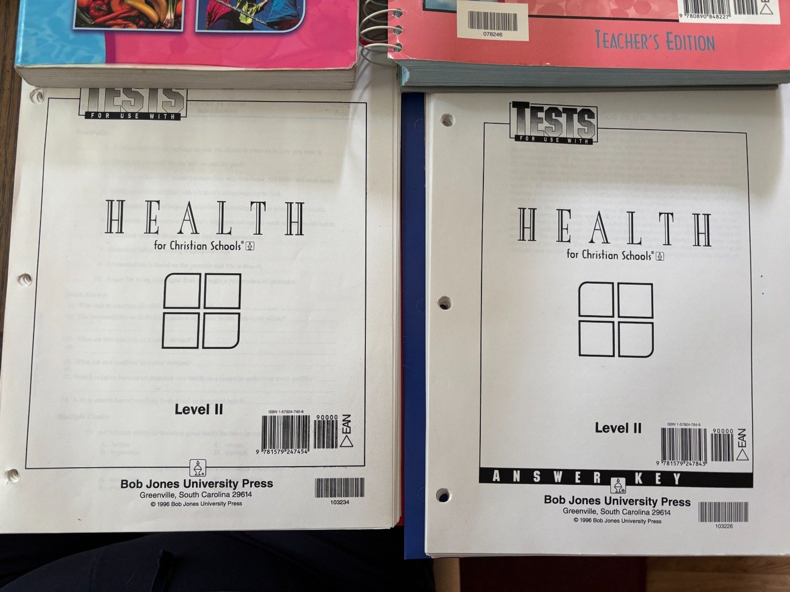 BJU Bob Jones HEALTH for Christian Schools Set – Text, TE, Tests + Answer Key
