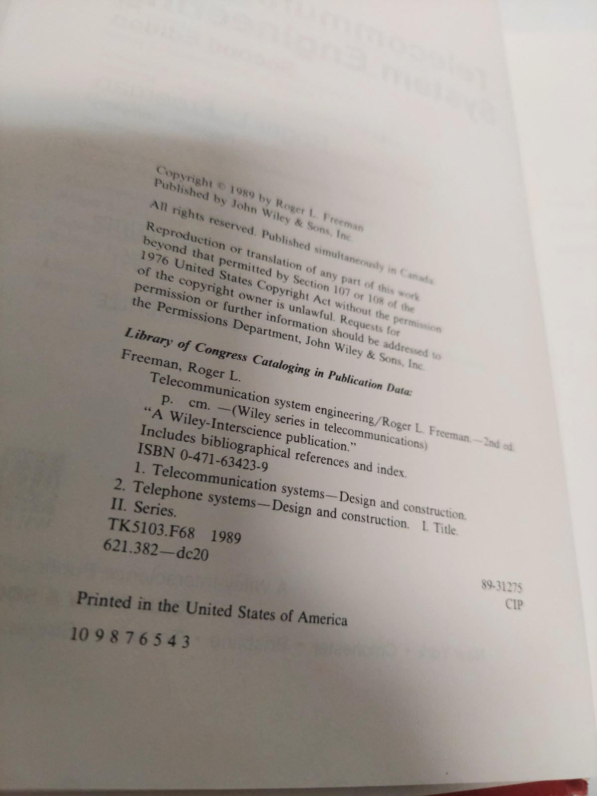 Telecommunication System Engineering 2nd Edition – Wiley Series Book R. Freeman