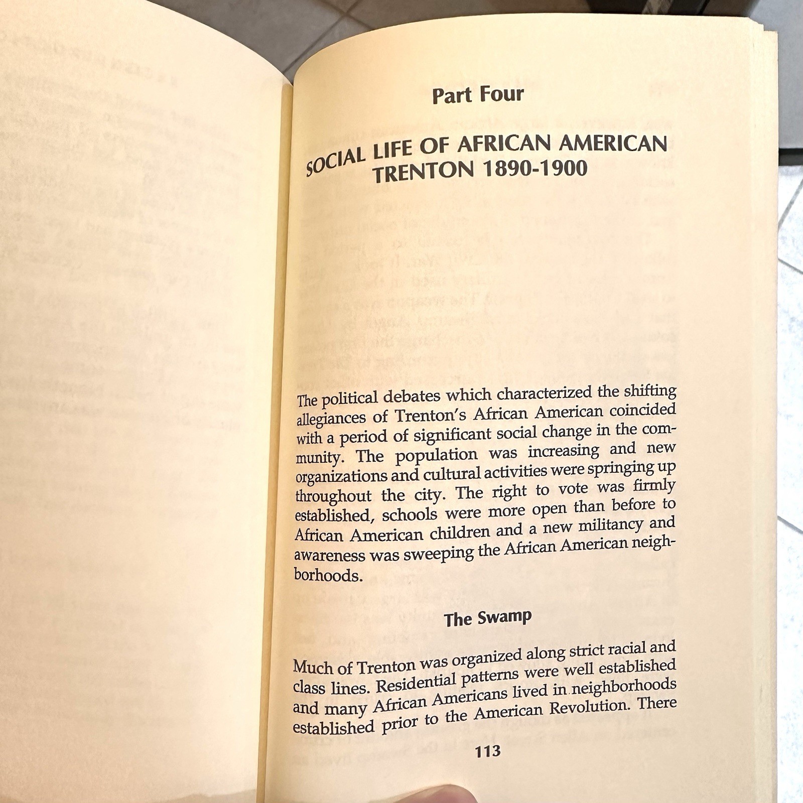 In Search of a Community’s Past: The Black Community In Trenton NJ, 1860 Signed
