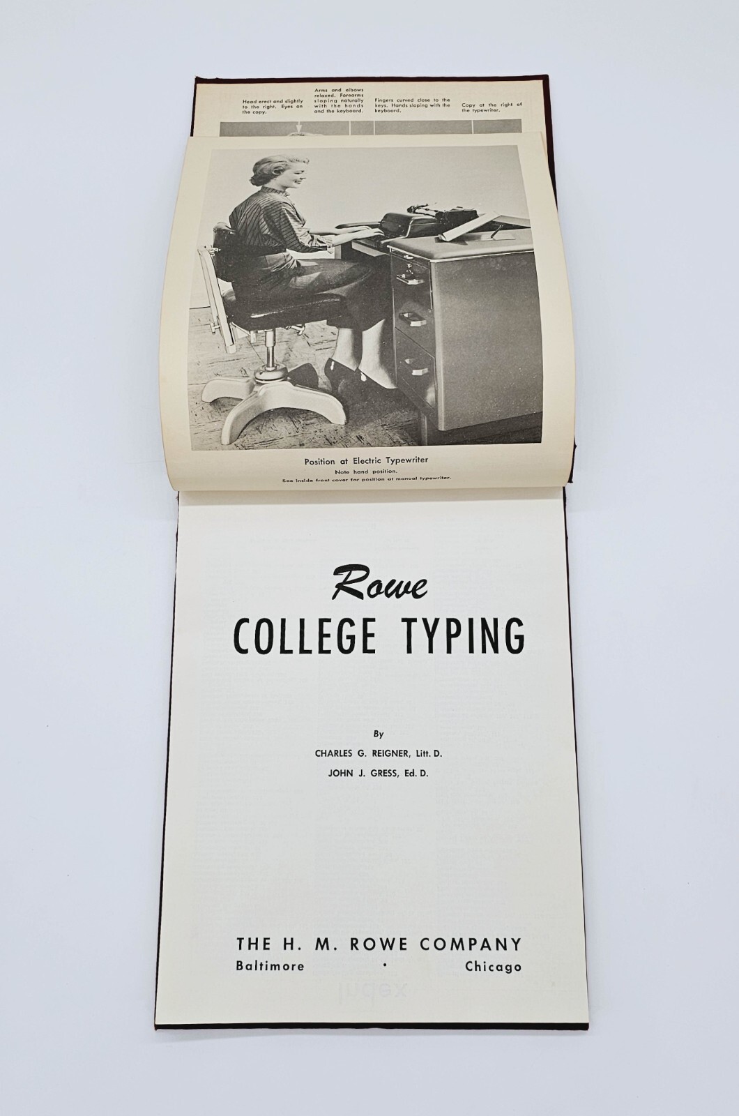 Rowe College Typing 1st Edition Hardcover Textbook Typewriter Instruction Excel