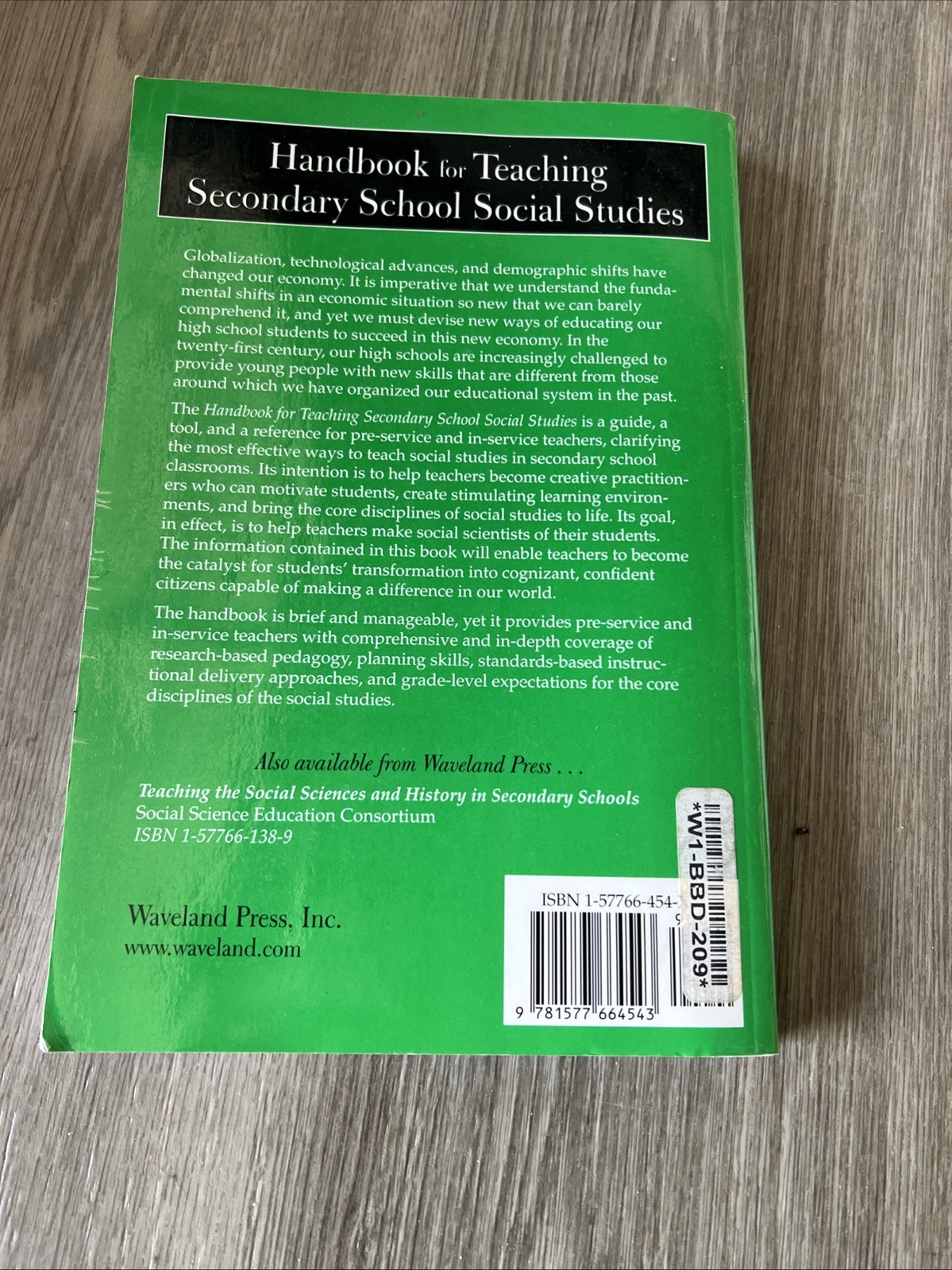 Handbook for Teaching Secondary School Social Studies by James W. Stockard