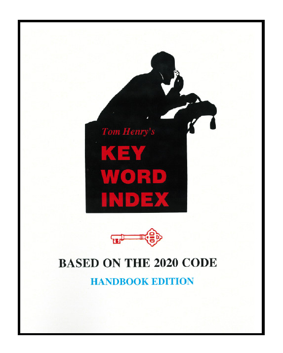2020 NEC Key Word Index by Tom Henry (Handbook NEC Edition)