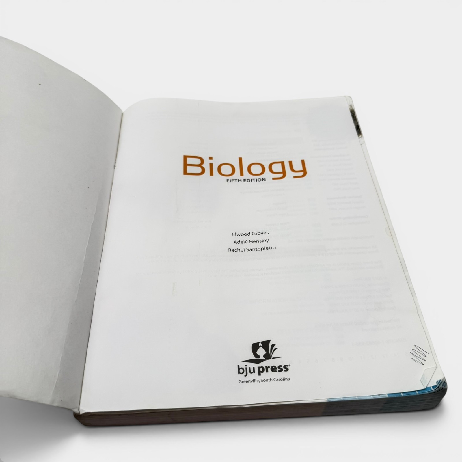 BJU Press Biology Fifth Edition Student Textbook Homeschool Science