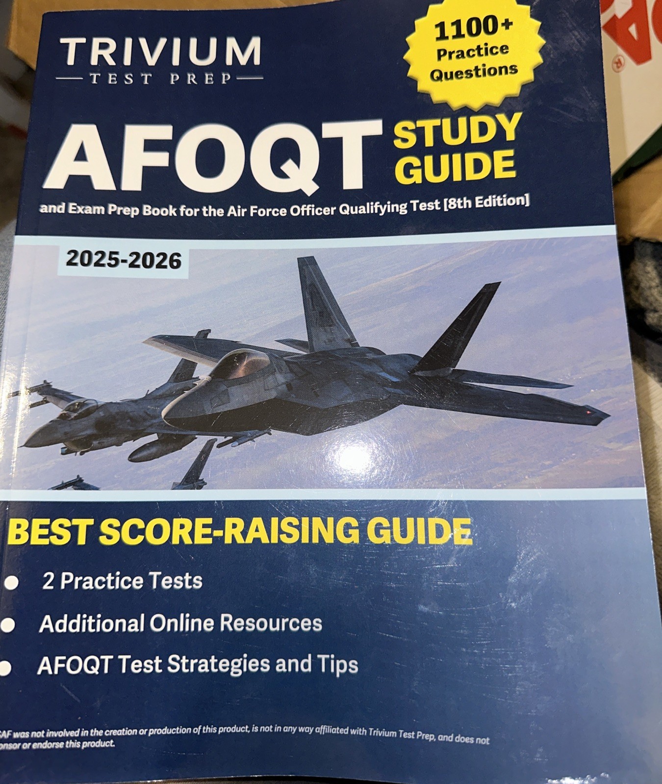 AFOQT Study Guide 2025-2026 8th Edition Trivium Test Prep Exam Prep