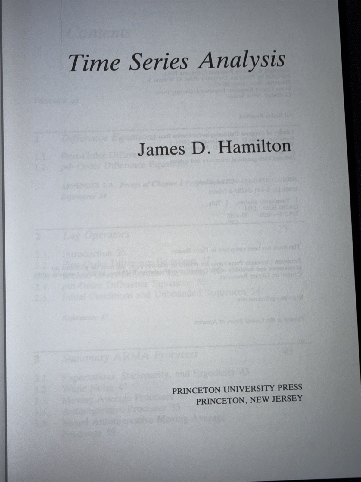 Time Series Analysis – Hardcover By Hamilton, James Douglas