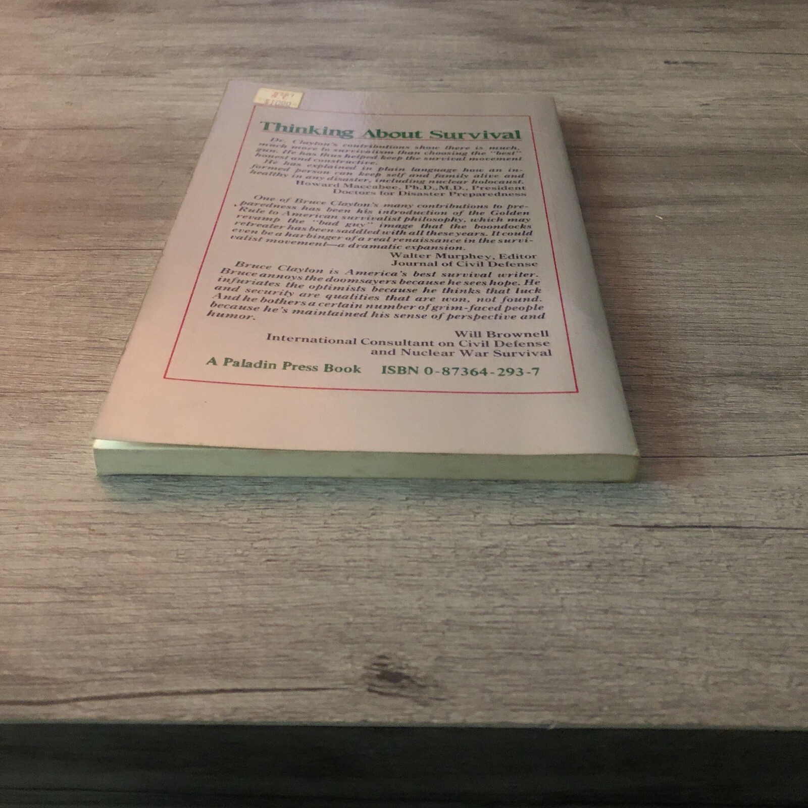 Thinking about Survival by Bruce Clayton (1984, Trade Paperback)