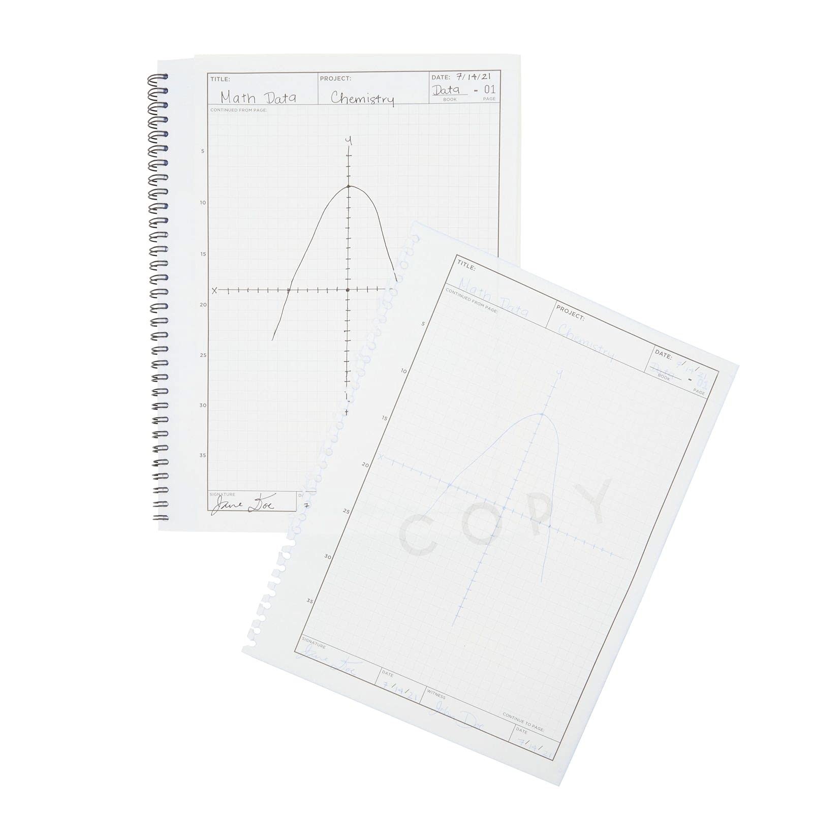 Carbonless Laboratory Notebook with 100 Sheets, Engineering Paper (8.5×11 In,…