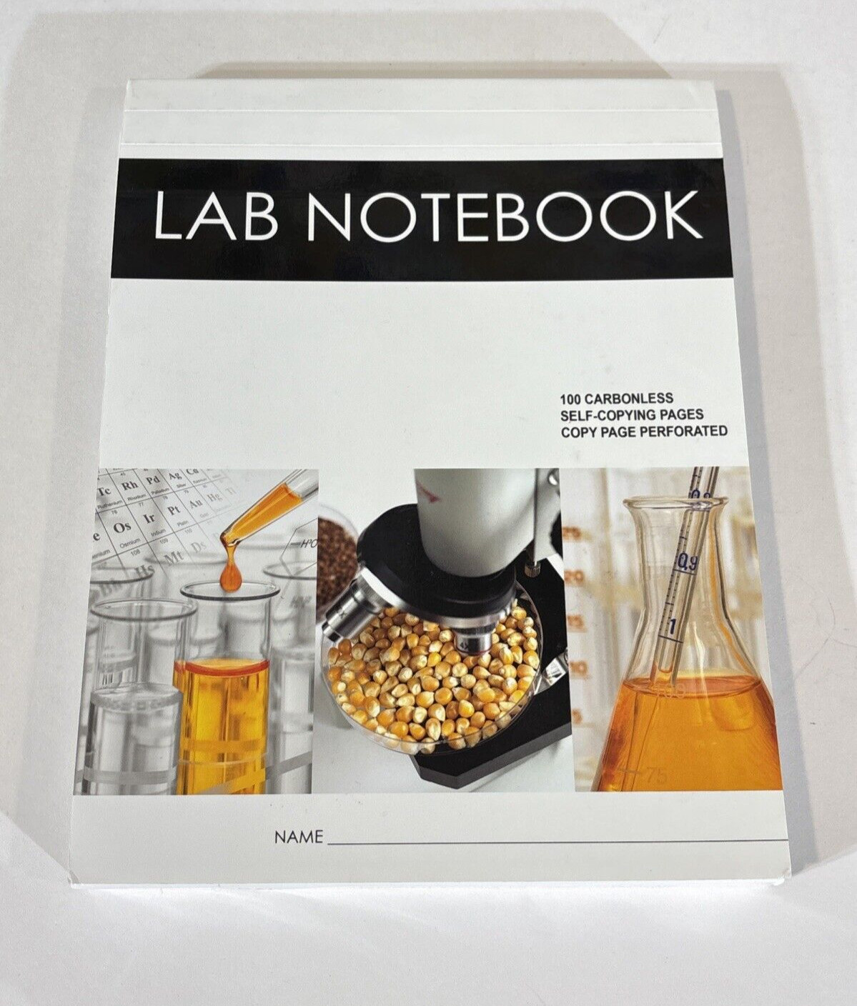 Lab Notebook 100 Carbonless Pages by Barbakam Top Permanent Bound Self-Copying