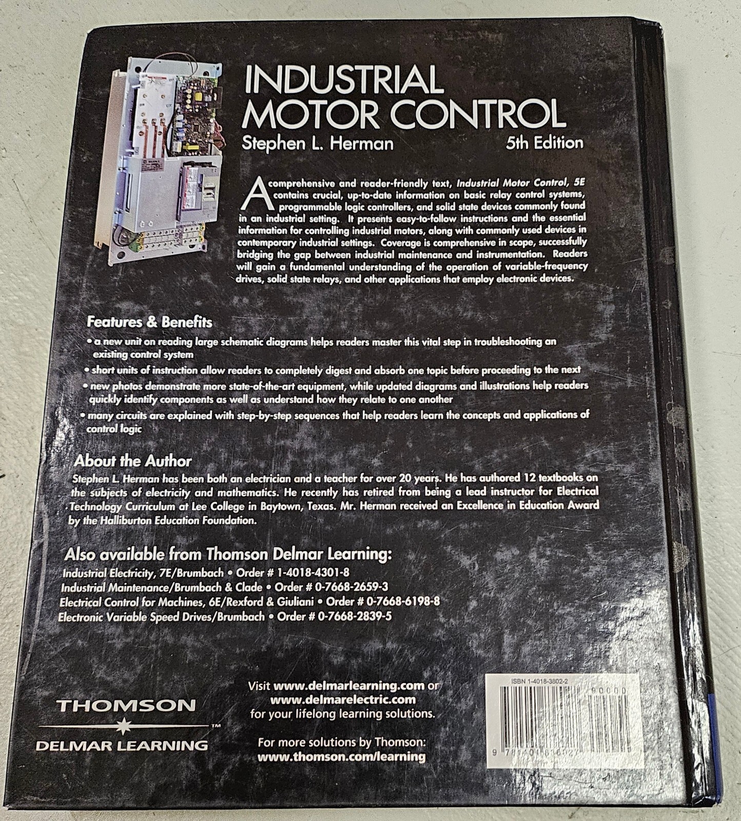 Industrial Motor Control 5th Edition Hardcover By Herman, Stephen L Very Good