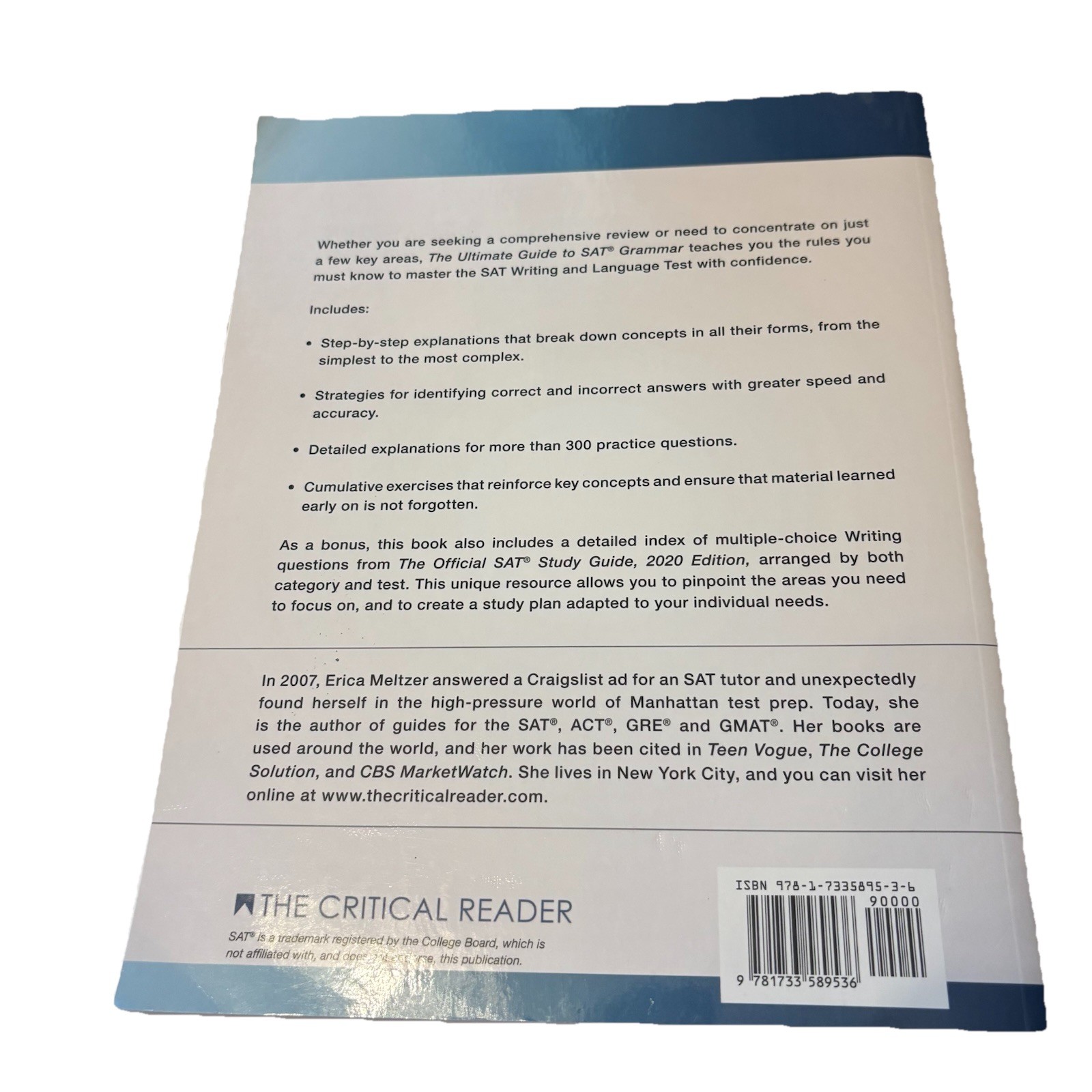 The Ultimate Guide To SAT Grammar By Erica Meltzer Fifth Edition BRAND NEW