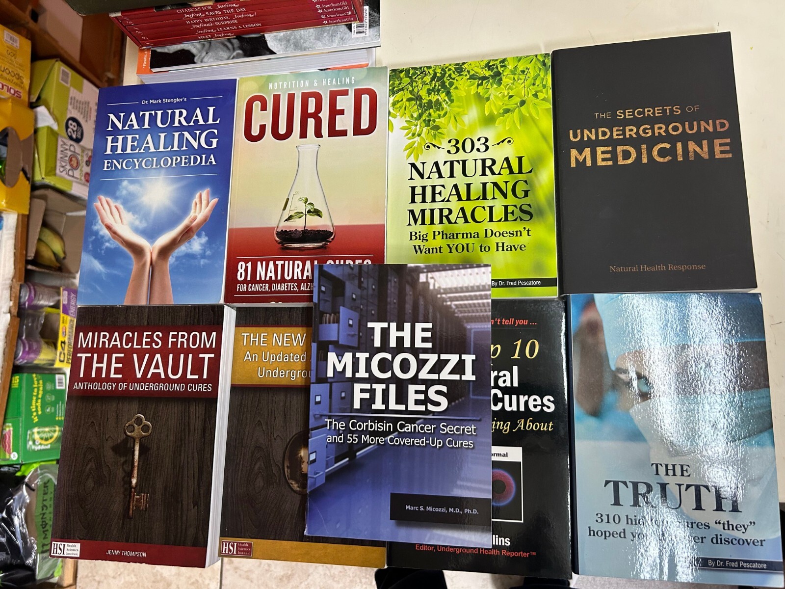 HUGE LOT 9 BOOKS Truth About Cancer Cures Natural Healing Underground Medicine