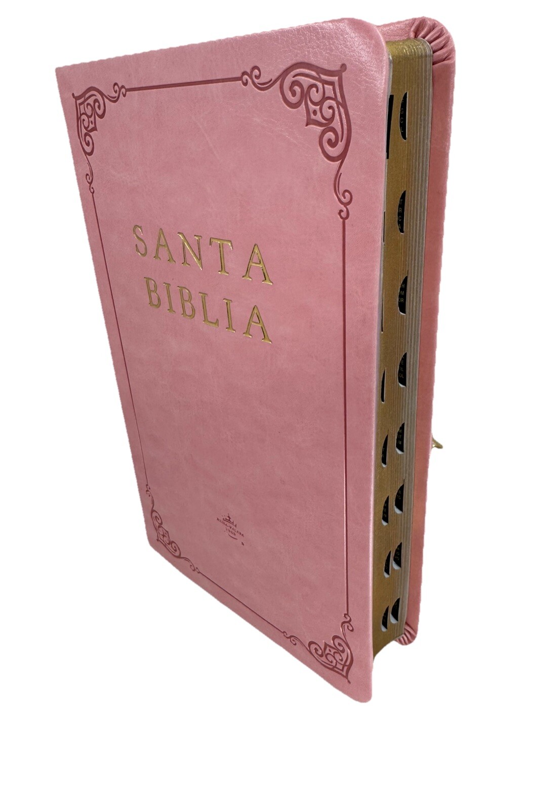 Biblia RVR 1960 letra grande tamao manual, ultradfina Piel rosada con ndice