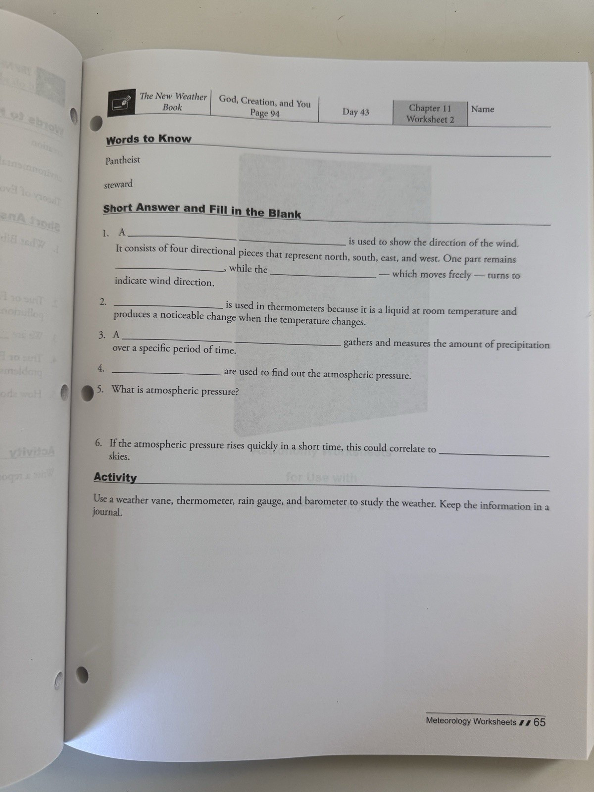 Master Books General Science 1 Survey of Earth & Sky Curriculum Pack Homeschool