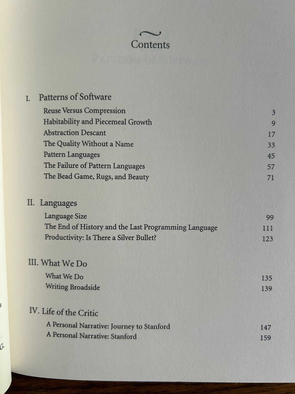 Patterns of Software: Tales from the Software Community 1996 Richard Gabriel