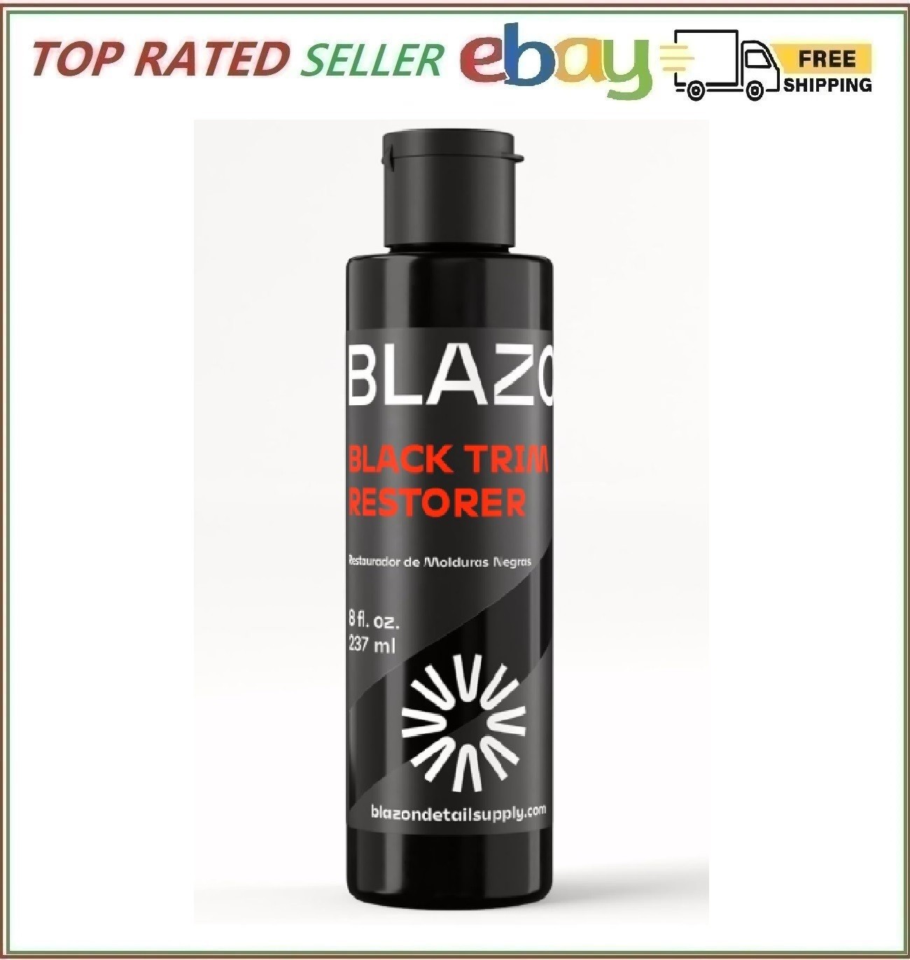 BLAZON Black Trim Restorer 8 oz – Dye-Infused Solution for Car Trim