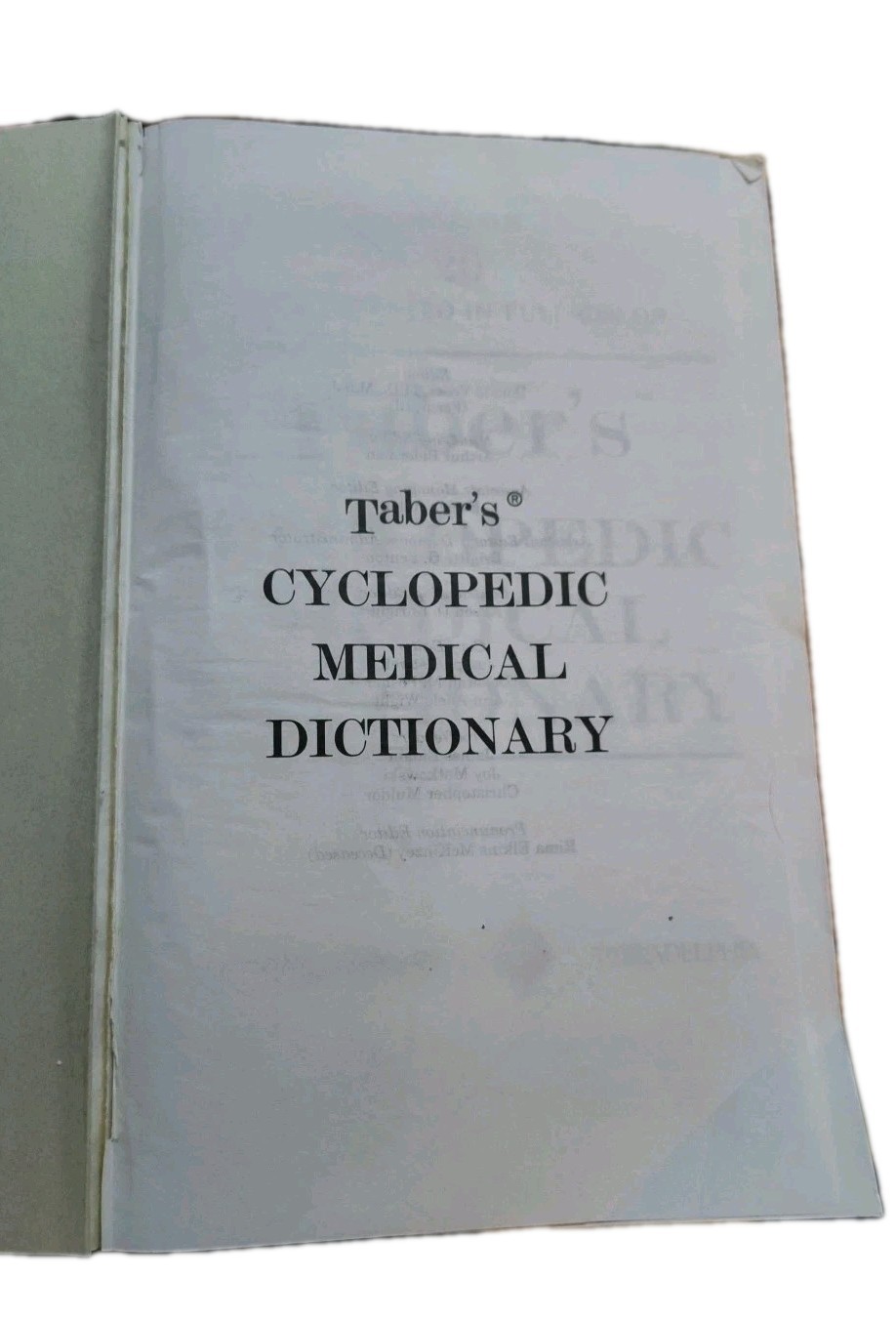Taber’s Cyclopedic Medical Dictionary By F.A. Davis Company (20th Edition)