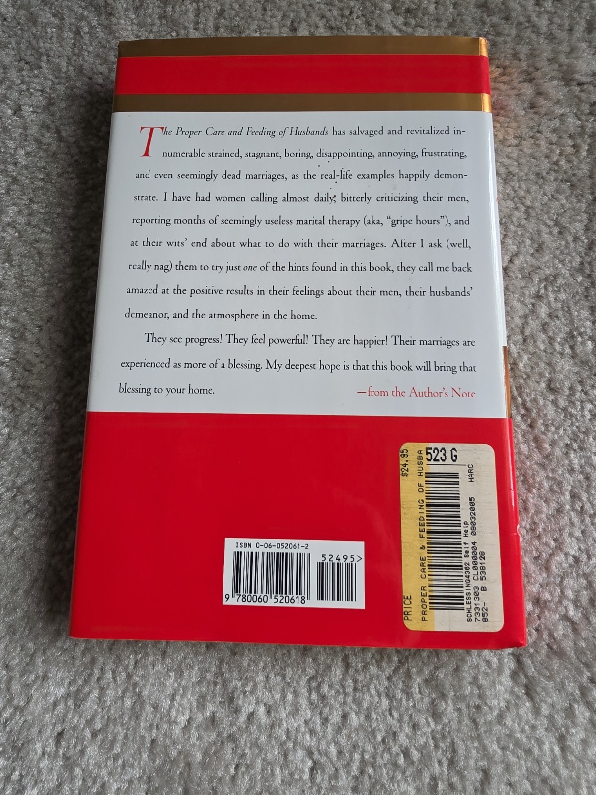 The Proper Care & Feeding Of Husbands By Dr Laura Schlessinger : First Edition