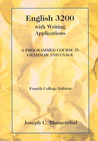 English 3200 With Writing Applications by Joseph C Blumenthal