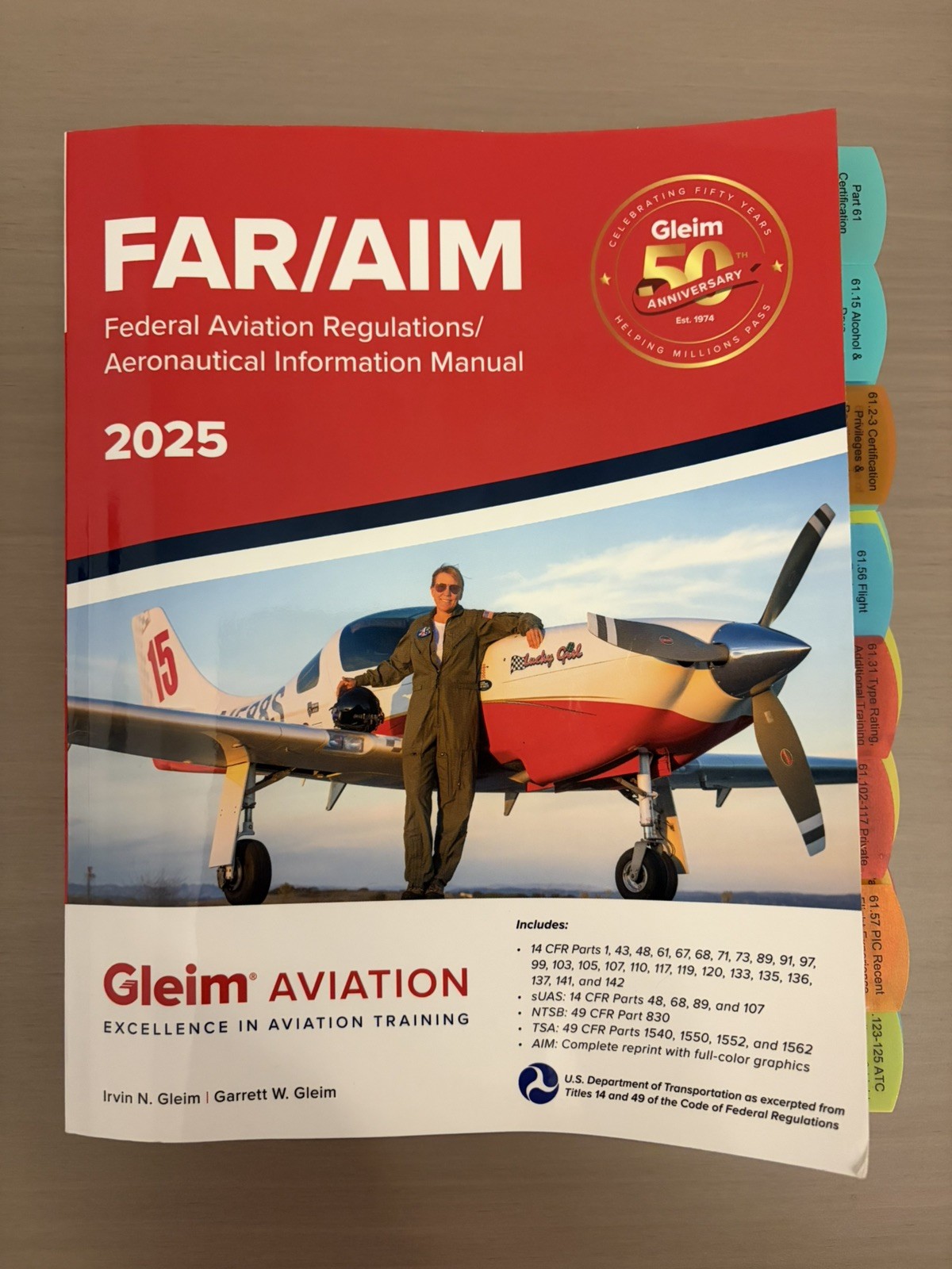 PRE-TABBED Gleim Aviation FAR/AIM – 2025 Edition- hardly used!