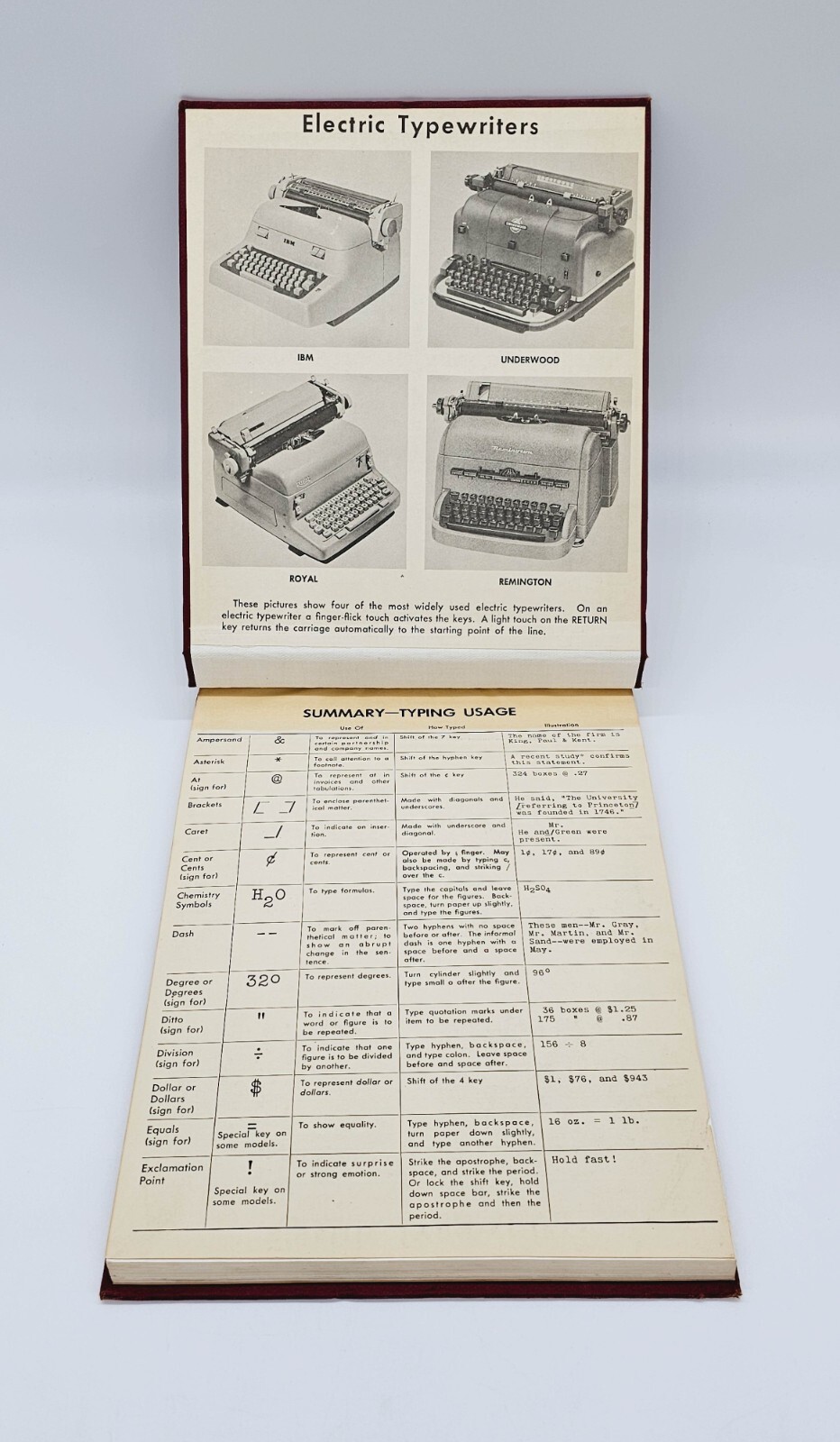 Rowe College Typing 1st Edition Hardcover Textbook Typewriter Instruction Excel