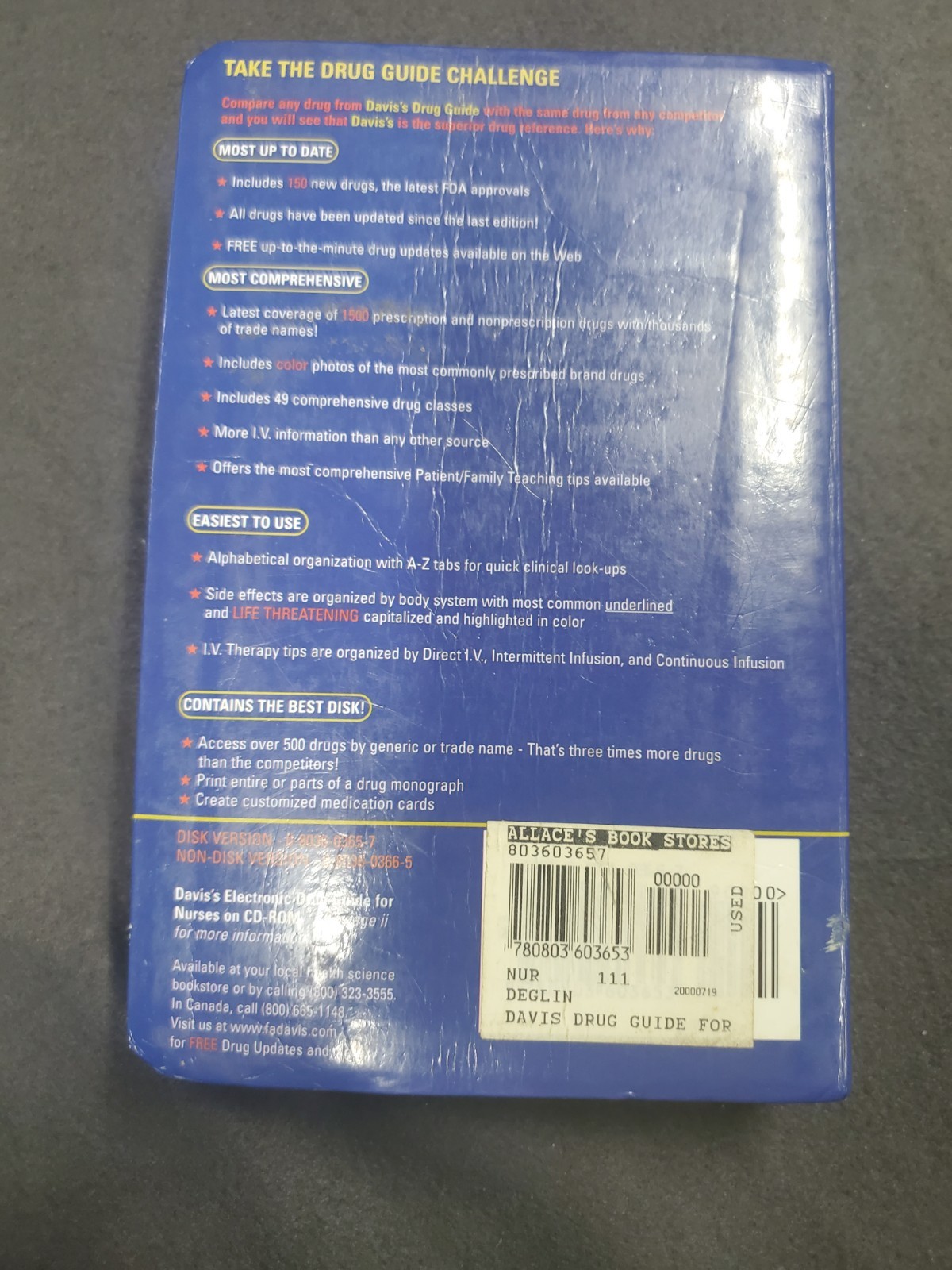 Davis’s Drug Guide for Nurses Sixth No disc Edition Disc Version Paperback Book