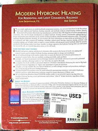Modern Hydronic Heating: For – Hardcover, by Siegenthaler John – Very Good