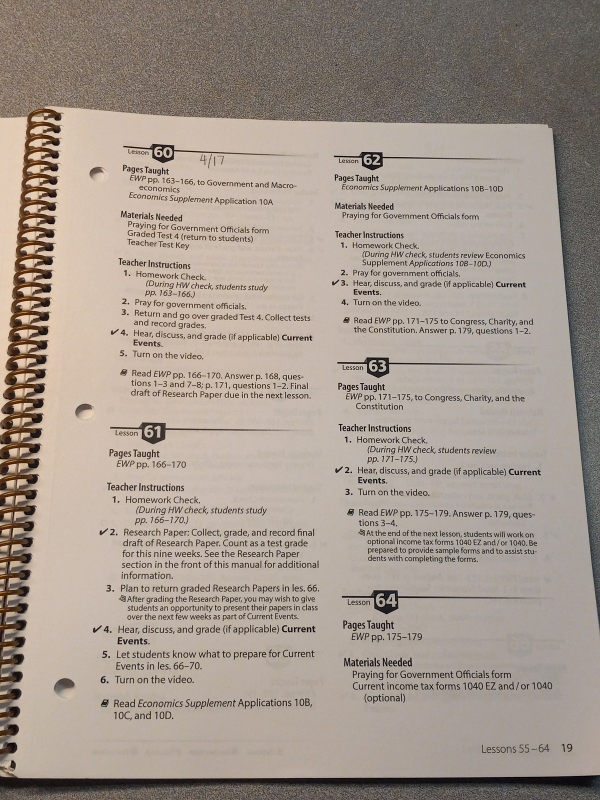 A Beka Book Homeschool 12th Grade Economics Work & Prosperity Curriculum Kit.