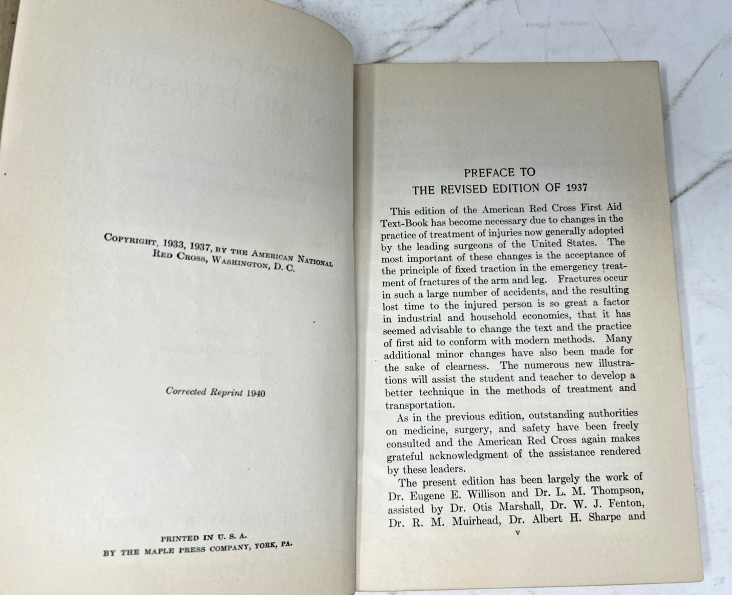 American Red Cross First Aid Text-Book Revised 1933 1940 Paperback Illustrated
