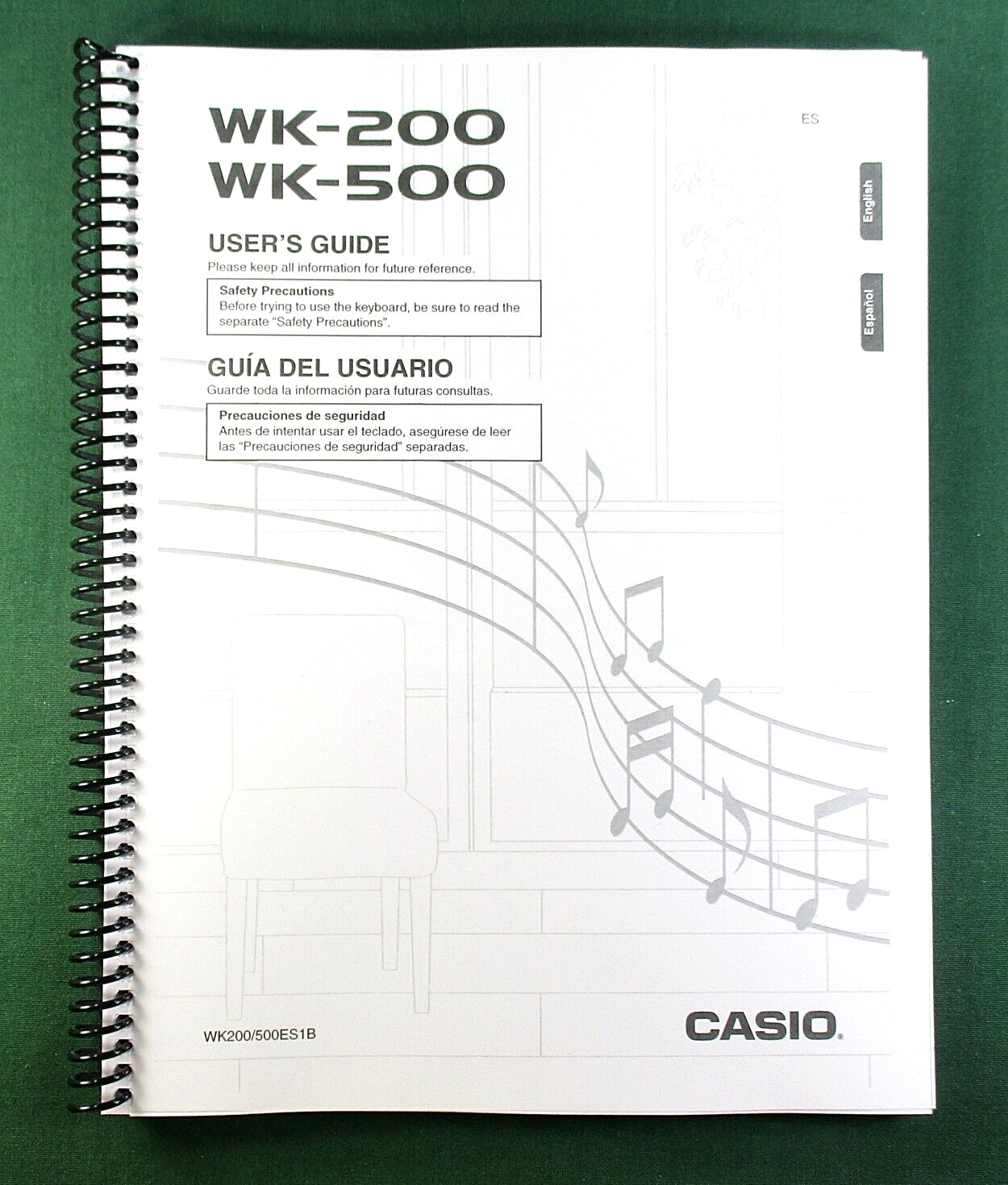 Casio WK-200 WK-500 Instruction Manual: 80 Pages Coil Bound & Protective Covers!
