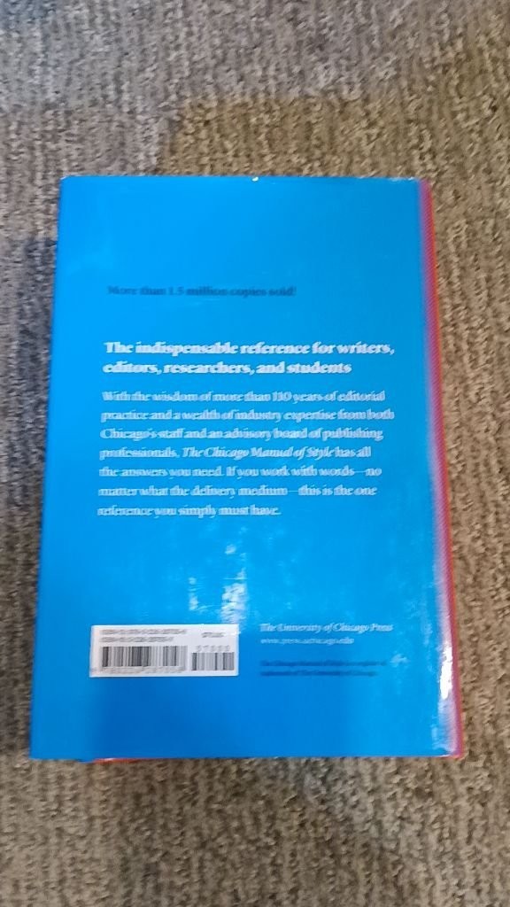 The Chicago Manual of Style 17th Edition 2017 Hardcover Chicago Press VG