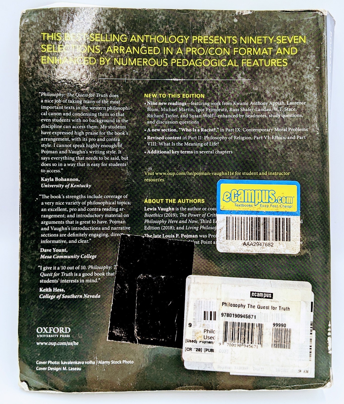 Philosophy The Quest for Truth 2020 Used Paperback Text Book Eleventh Edition