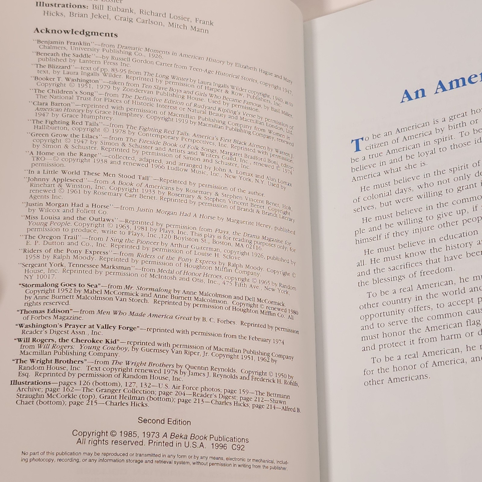 A Beka Book Reading Homeschool Of America 1 2 History Social Studies Poetry 80’s