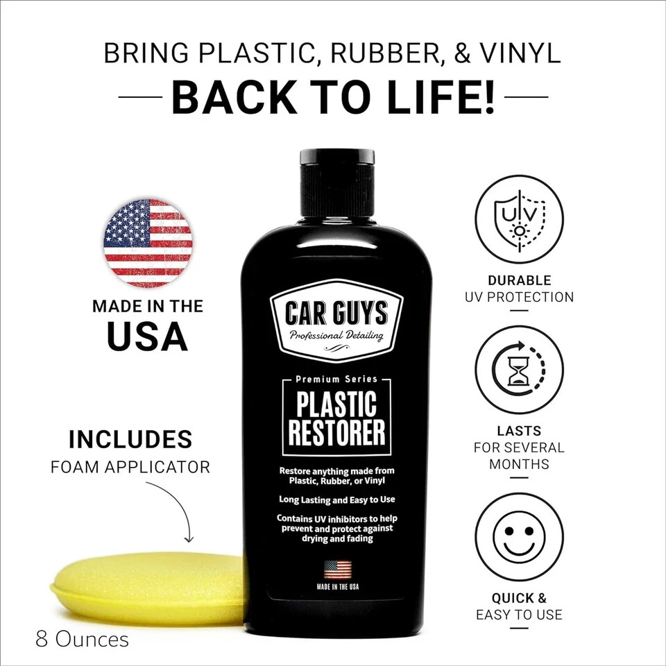 CAR GUYS Plastic Restorer, Bring Plastic, Rubber, and Vinyl Back to Life! |8 Oz