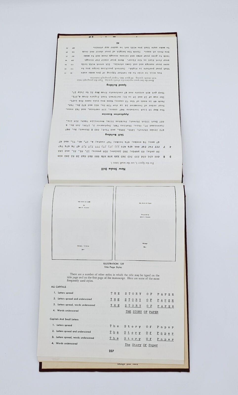Rowe College Typing 1st Edition Hardcover Textbook Typewriter Instruction Excel