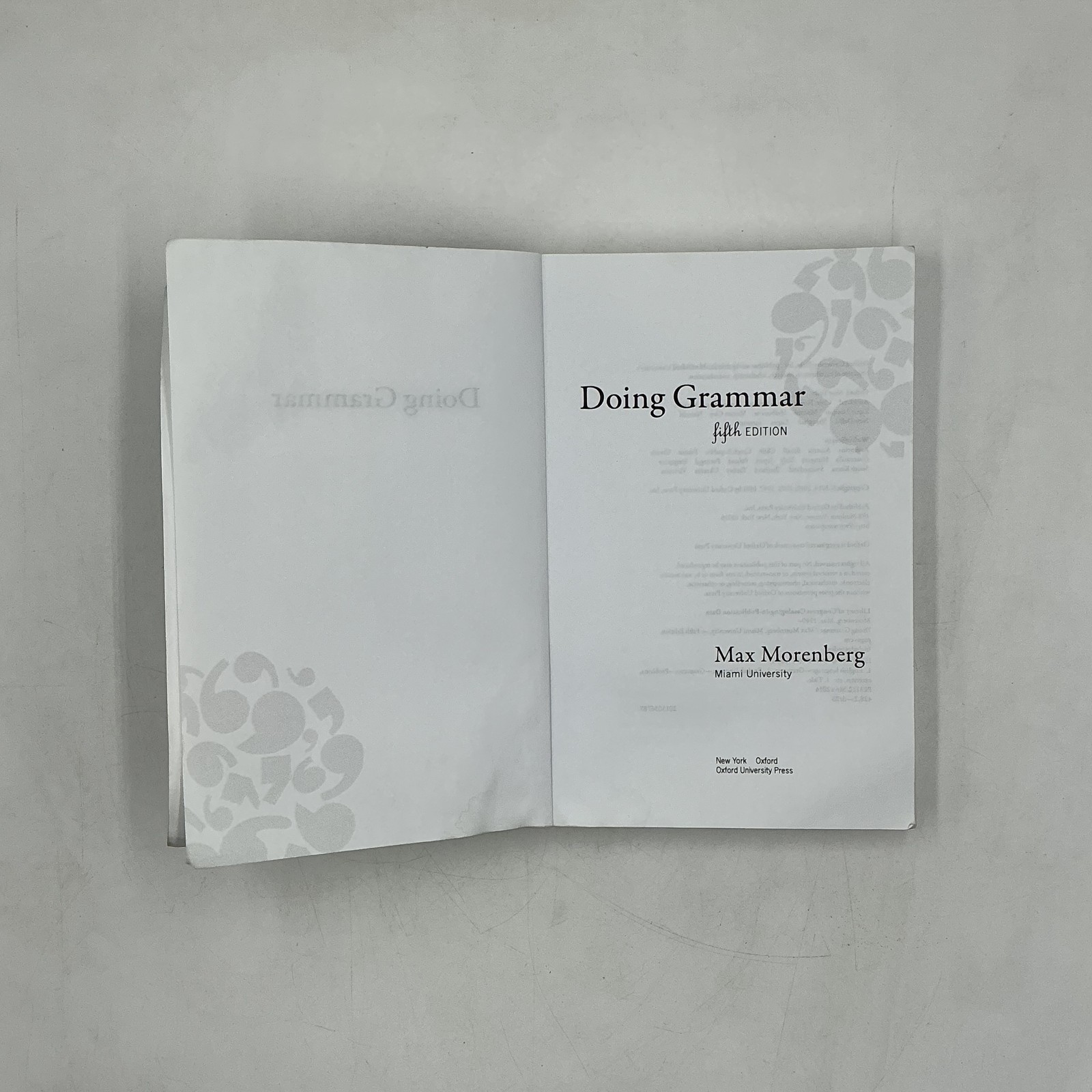 Doing Grammar Max Morenberg Oxford University Press White Trade PB 2014 USA