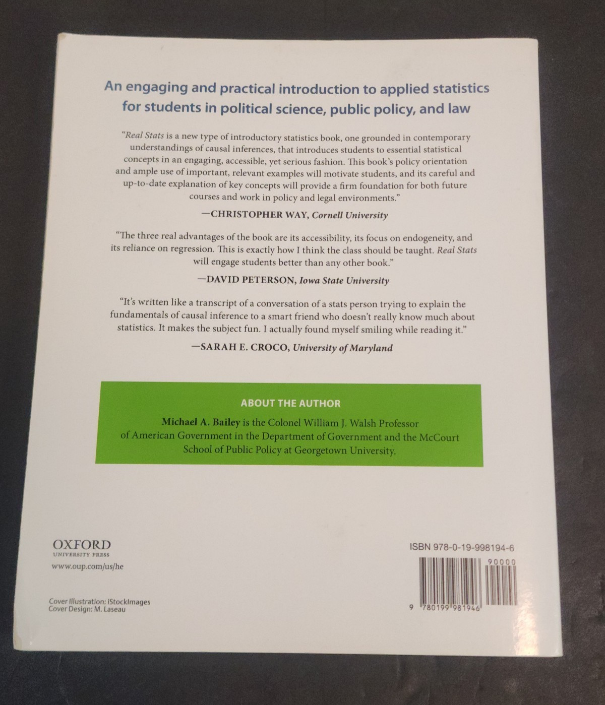 Real Stats: Using Econometrics for Political Science and Public Policy M. Bailey